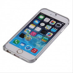 Bumper aluminiu argintiu silver Iphone 6 4,7" + folie ecran