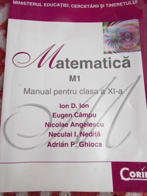MATEMATICA M1 CLASA A XI A , CORINT ION CAMPU NEDITA ANGELESCU GHIOCA foto