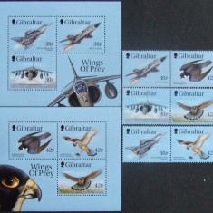 GIBRALTAR - WINGS OF PREY, 6 VALORI SI 2 S/S, NEOBLITERATE - GB 027