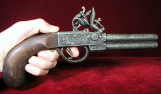 PISTOL DE PANOPLIE CU DOUA TEVI, 1750 ANGLIA foto