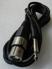 Cablu audio profesional microfon XLR 3 pini mama la JACK 6.3 - 3 metri foto