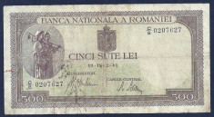 ROMANIA 500 LEI 1941 [5] filigram BNR orizontal foto
