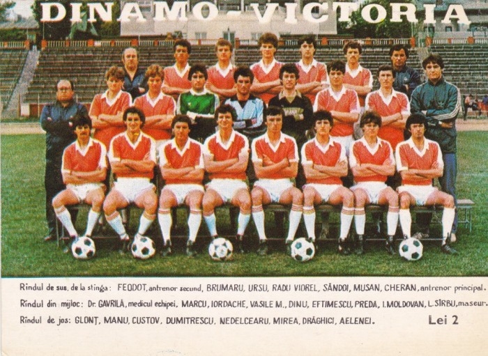 Foto echipa de fotbal DINAMO VICTORIA BUCURESTI anii`80 ...