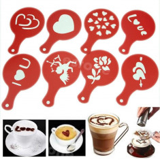 8 x Forme pentru cafea, capucino sau lapte (pattern, sablon, decor, matrita) foto