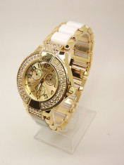 ceas dama GUESS DIAMOND WHITE-GOLD (poze reale,garantie) foto