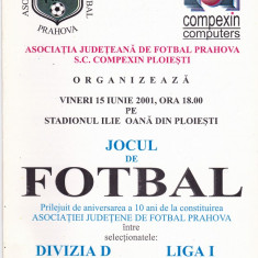 Program meci fotbal COMPEXIN(div.D) - COMPEXIN (Liga I PRAHOVA)15.06.2001