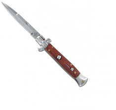 BRICEAG. Cutit STILETTO Italian. Inserctie lemn. Stainless steel 440 c. SIGILAT foto