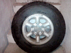 Set 4 Ro?i aliaj cu anvelope ALL TERRAIN 4x4, uzate 20%, pre? mic,NEG. foto