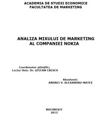 LUCRARE DE LICENTA ANALIZA MIXULUI DE MARKETING COMPANIA NOKIA foto