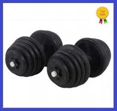 Set Gantere cu Discuri Cauciucate Reglabile 2x30KG/Brat 60KG 2x30 kg 60 kg foto