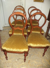 Set de 6 superbe scaune antice in stil Rococo in stare impecabila foto