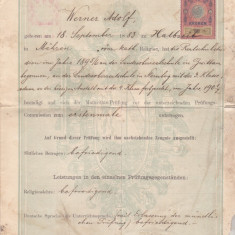 bnk div Certificat de maturitate - Austria - inceput de secol XX