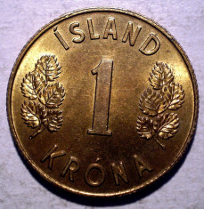 7.672 ISLANDA 1 KRONA 1969 XF/AUNC foto