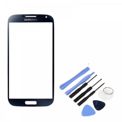 Sticla Display Fata Samsung Galaxy S4 i9500 NEGRU + adeziv si kit scule foto