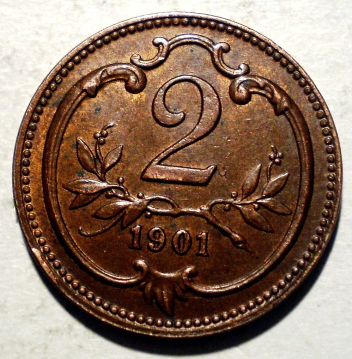 F.141 AUSTRIA 2 HELLER 1901 XF