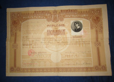 diploma bacalaureat 1930 foto