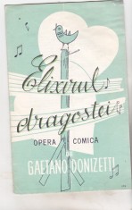 bnk div Program teatru - Teatrul de stat de opereta - Elixirul dragostei - 1961 foto