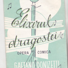 bnk div Program teatru - Teatrul de stat de opereta - Elixirul dragostei - 1961