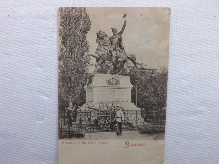 Bucuresci,1900.Monumentul lui Mihai Bravul.Circulata.Reducere!