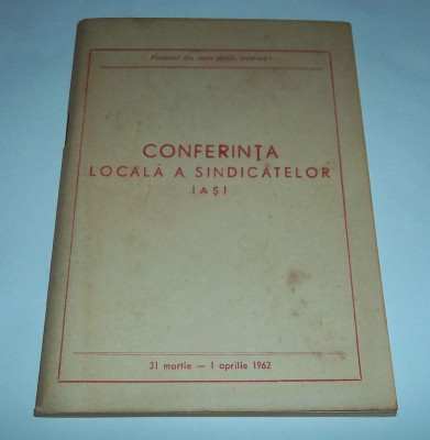 carnet notite Conferinta Locala a Sindicatelor Iasi 1962 foto