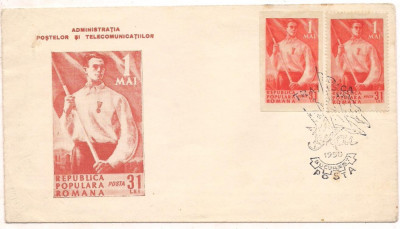 % FDC(l.p.264a)-ROMANIA-1 MAI- 1950 F.F.RAR foto