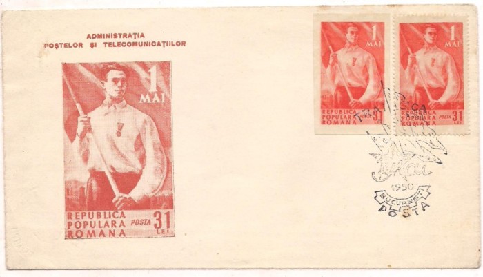 % FDC(l.p.264a)-ROMANIA-1 MAI- 1950 F.F.RAR