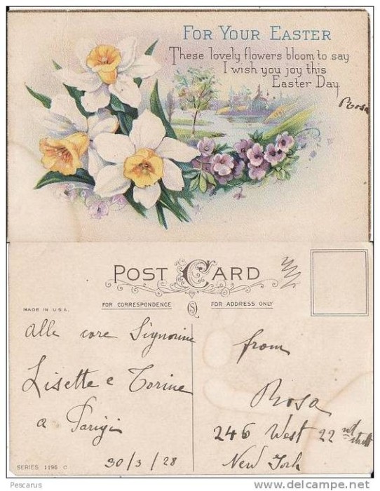 Felicitare Pasti- editata SUA, USA