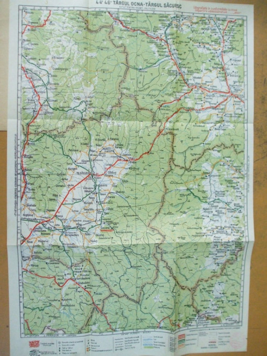 Targu Ocna Targu Secuiesc harta color 1936