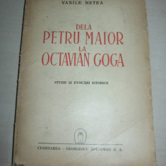 VASILE NETEA(dedicatie/semnatura)DE LA PETRU MAIOR LA OCTAVIAN GOGA ,1944