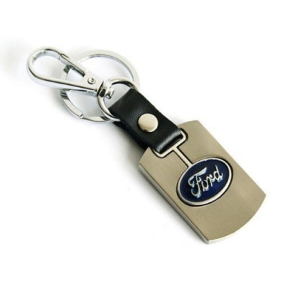 Breloc auto pentru Ford metal si detaliu piele eco neagra + cutie simpla cadou foto