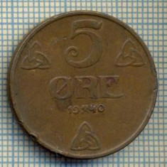 5908 MONEDA - NORVEGIA (NORGE) - 5 ORE - ANUL 1940 -starea care se vede