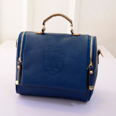 Genti Chloe Navy Blue piele ecologica - Garantat cel mai mic pret foto