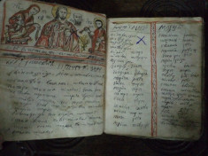 MANUSCRIS ROMANESC MINIAT 1852-1857 foto