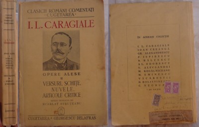 Caragiale , Versuri , Schite , Nuvele , Articole critice , Opere alese , 1940 foto