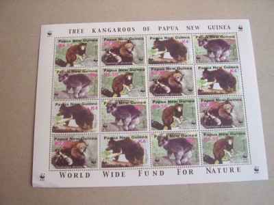 Papua Noua Guinee 2003 fauna WWF MI 1021-1024 kleib. MNH foto