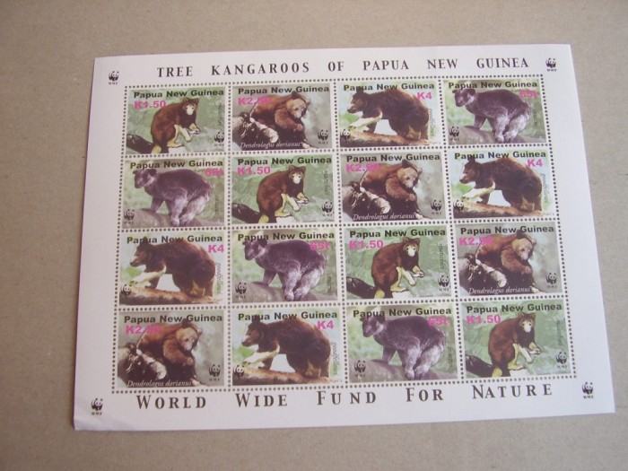 Papua Noua Guinee 2003 fauna WWF MI 1021-1024 kleib. MNH