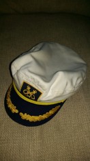 Sapca Marinar Capitan Alba Cozoroc Albastru Emblema Palarie foto