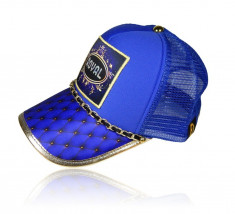 Sapca Trucker Royal Blue Gold &amp;quot;Fashion Caps Romania&amp;quot; foto