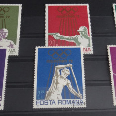 Timbre stampilate Ro-Serie completa-Timbre 1972, JO de vara Munchen