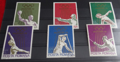 Timbre stampilate Ro-Serie completa-Timbre 1972, JO de vara Munchen foto