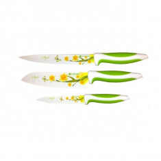 Set 3 cutite inox cu insertii florale foto