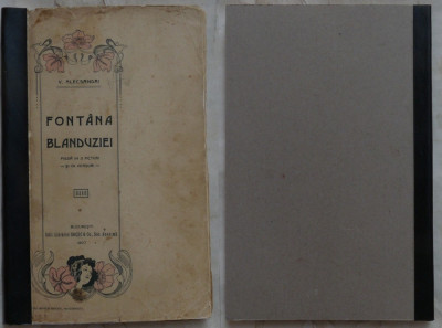 Vasile Alecsandri , Fantana Blanduziei , 1907 , Editura Socec foto