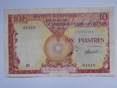 Indochina 10 Piastres 1953 VF+++/XF foto