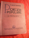 V.Alecsandri - Poezii Populare ,interbelica , prefata G.Giuglea