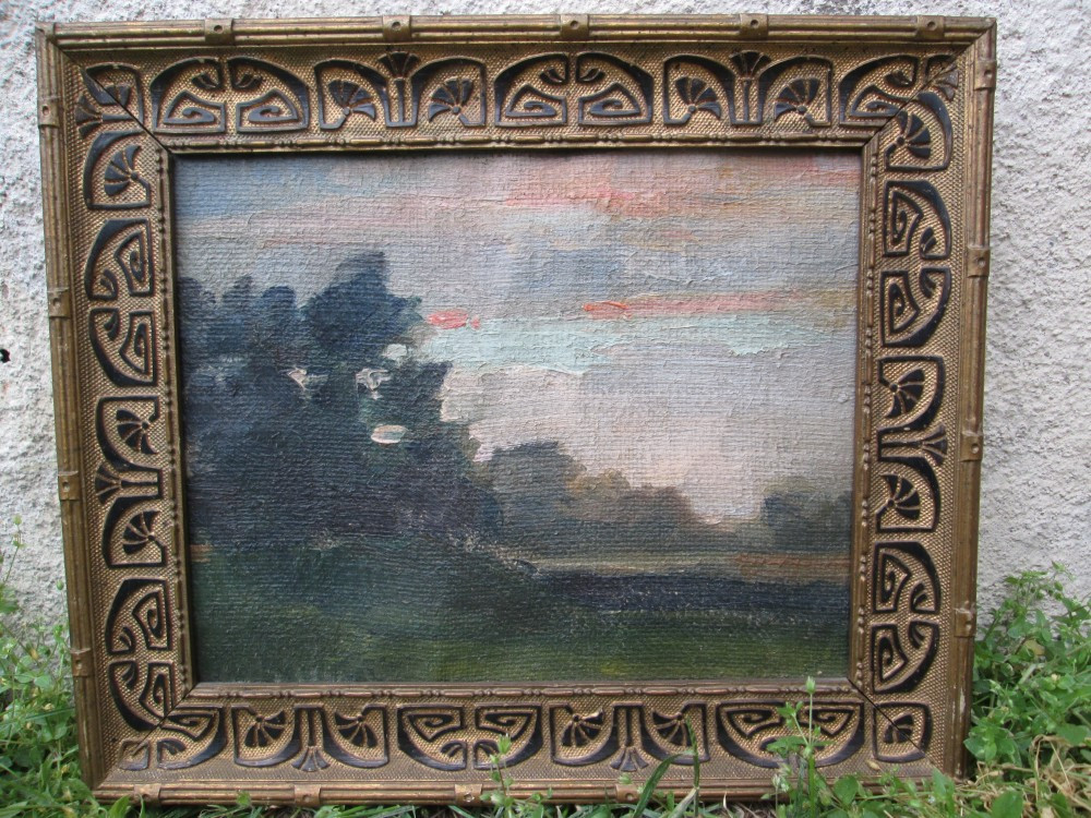 Pictura veche , ulei pe panza , tablou vechi peisaj, gen Baia Mare,  Peisaje, Art Nouveau | Okazii.ro