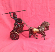 Caleasca romana din bronz patinata in cupru !!! foto