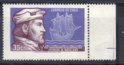 CHILE 1971, Corabie, Aniversare-Magellan, serie neuzata, MNH foto