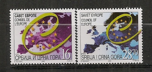 Serbia si Muntenegru.2003 Aderarea la Consiliul Europei MS.295