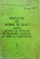 INDICATOR NORME DE DEVIZ PT LUCRARI DE INSTALATII DE INCALZIRE CENTRALA SI GAZE foto