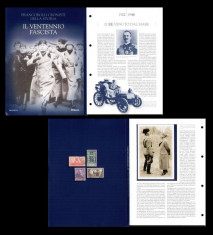 Italia - Epoca Fascista in timbre si ilustrate, Mapa album istoric, Mussolini foto